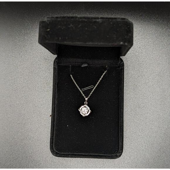 Authentic Moissanite Windmill Necklace Spring Ring Closure  925 Silver NWT - Picture 9 of 14